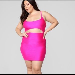 NWT FashionNova Cut to the Chase dress, pink 3x